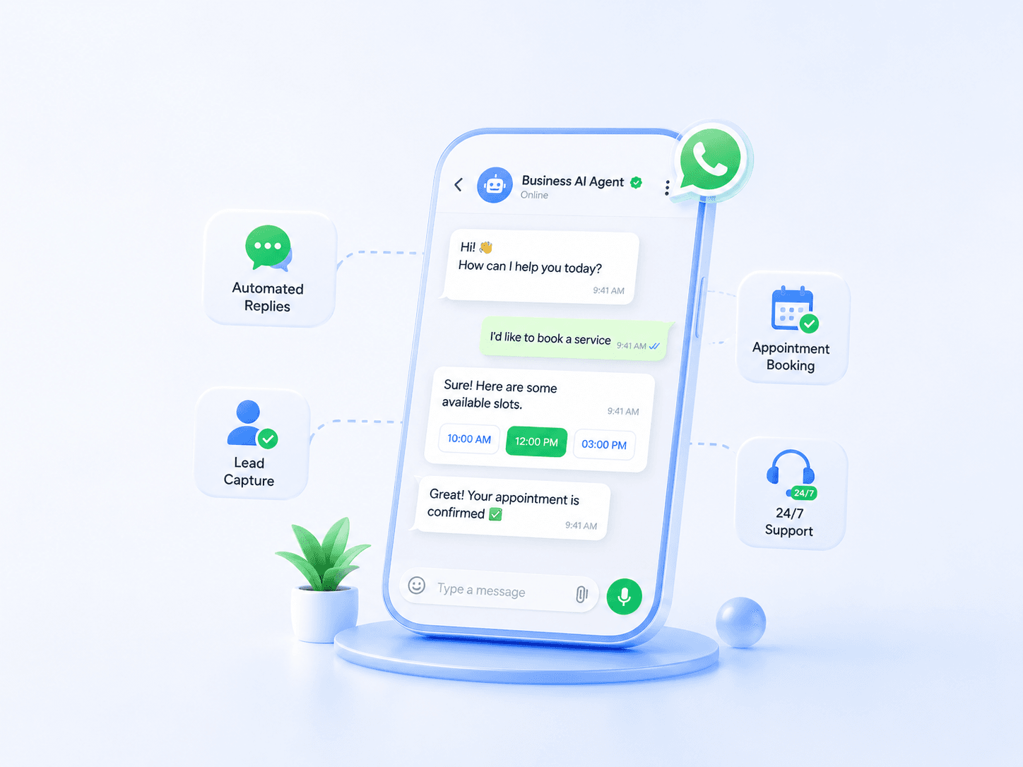 Capture leads and convert bookings on WhatsApp