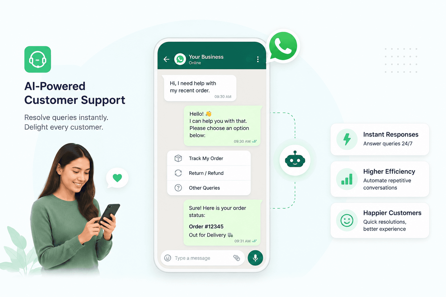 Resolve customer questions faster with AI-first support